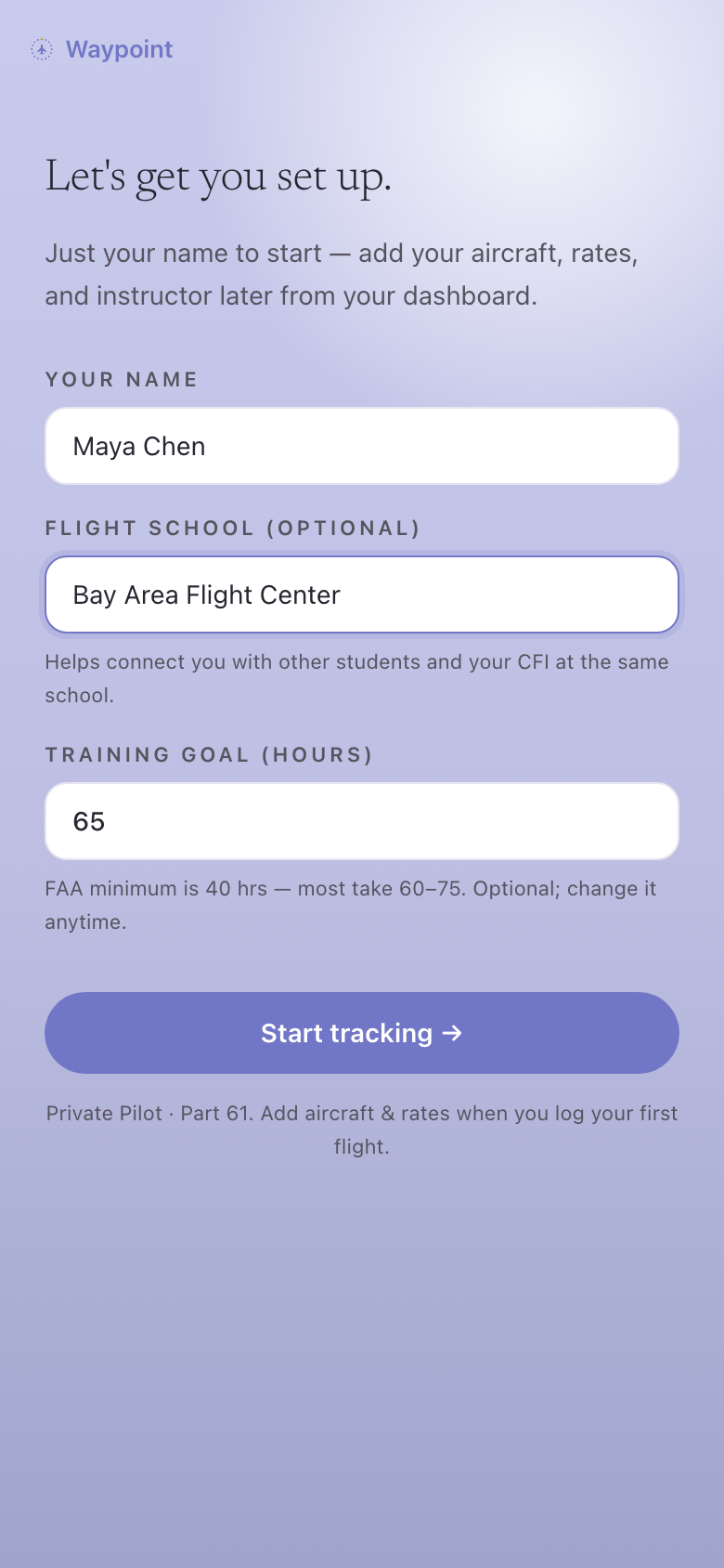 Set up your training