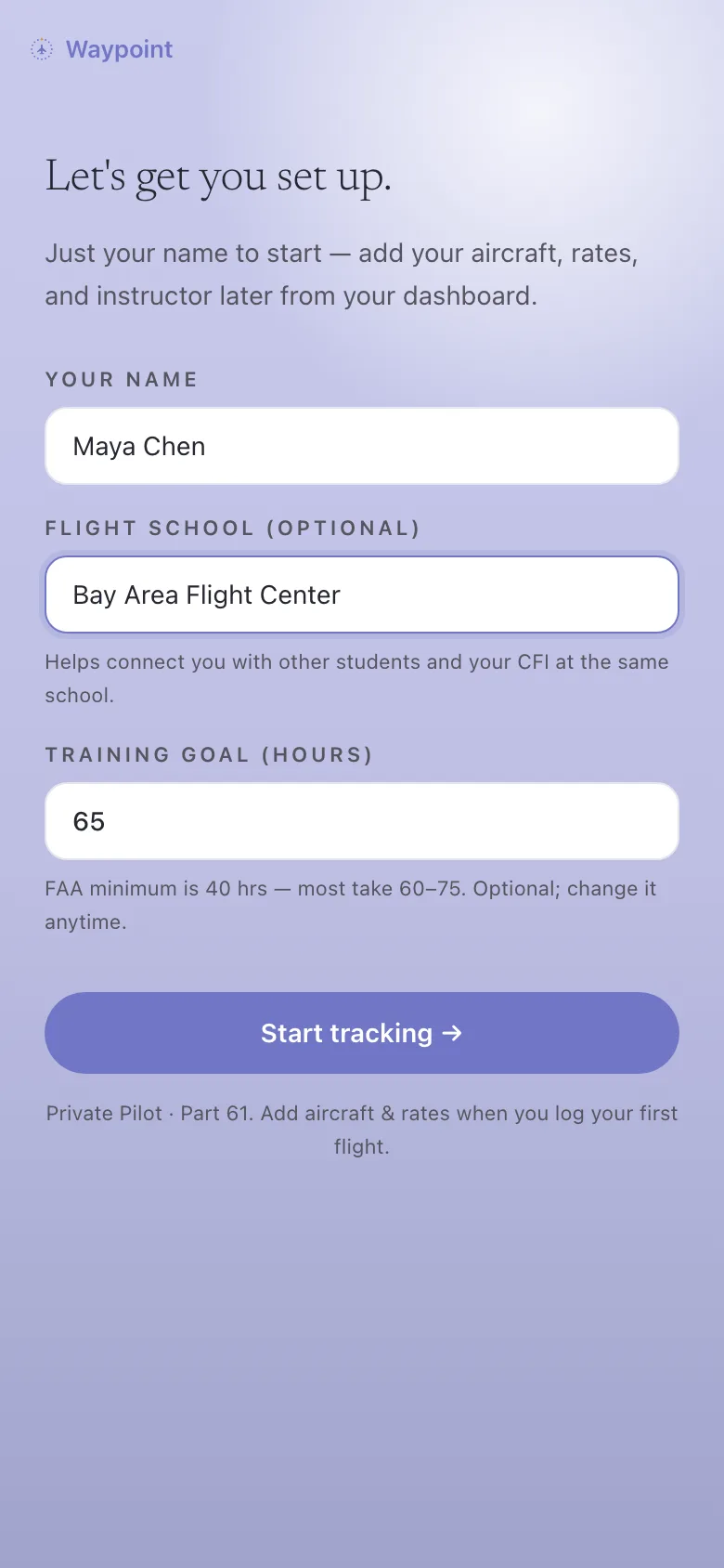Set up your training