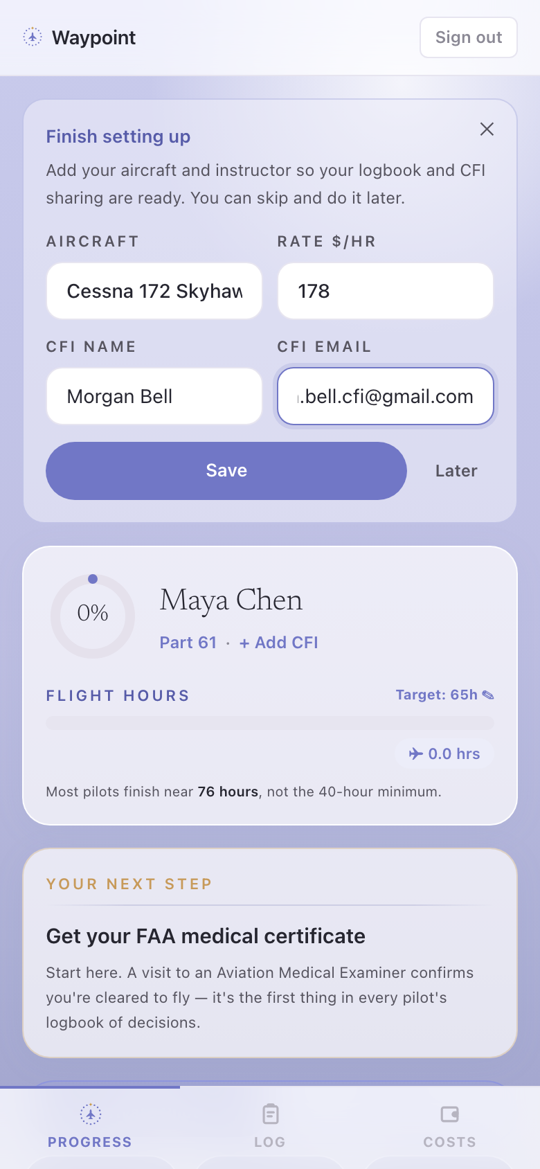 Add your instructor