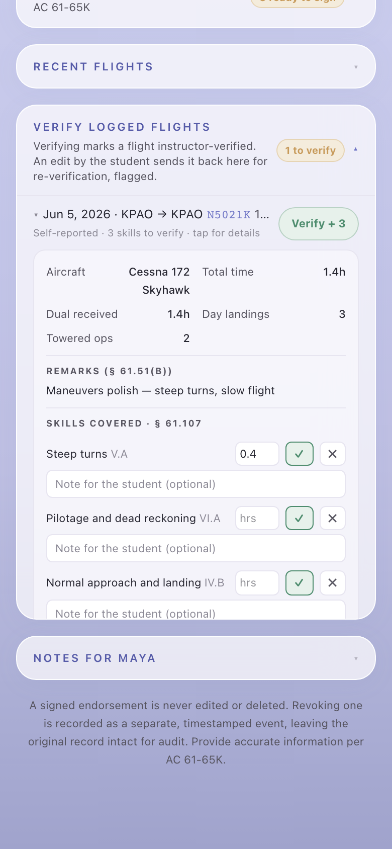 Verify their flights
