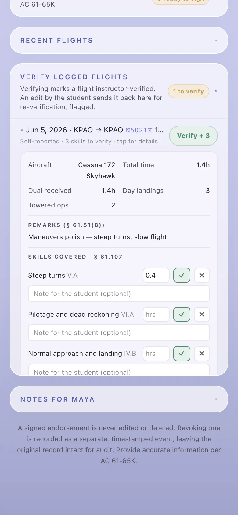 Verify their flights